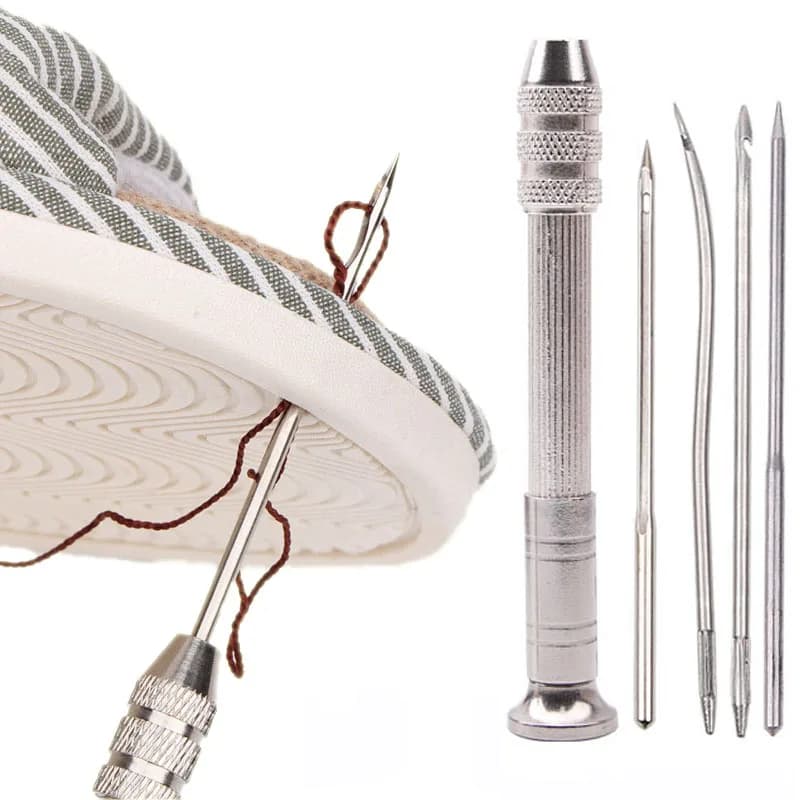 Set di puntali per cucire in pelle Kit di strumenti di riparazione per scarpe multifunzionali sostituibili Punch Stitching Needles Cucito fai da te Lavorazione della pelle