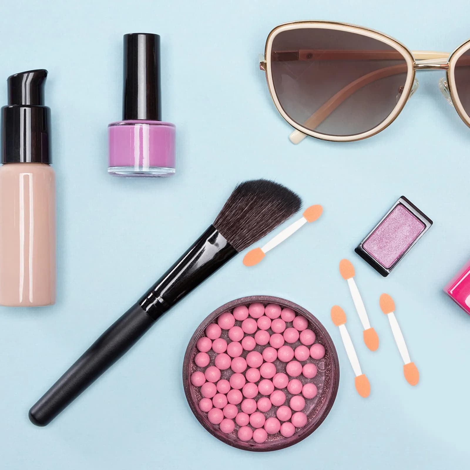 100 Pezzi Pennelli Trucco Applicatori in Spugna a Doppia Faccia per Ombretto, Strumento Igienico e Leggero per Look Occhi Naturali o Drammatici