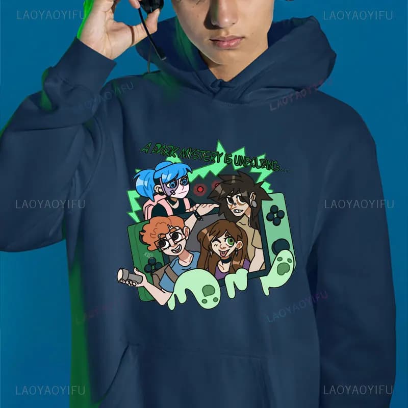 Sally Face Man Print Hoodie Horror Game Kawaii Harajuku Anime Drop Shoulder Fashion Casual Hip-hop Gothic Winter Streetwear
