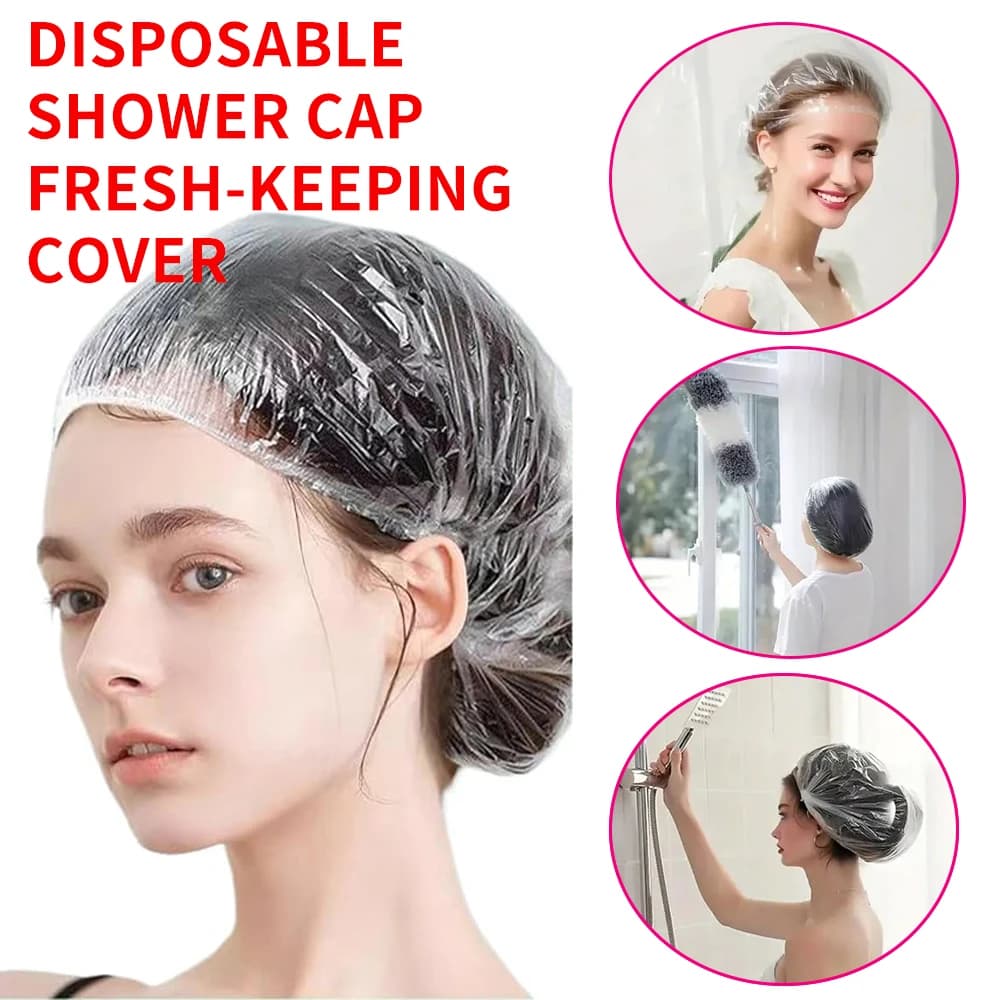 100/200/500 Pieces Disposable Shower Heads for Children, Plastic Elastic Net, Hair Cover for Bathroom, Food Grade