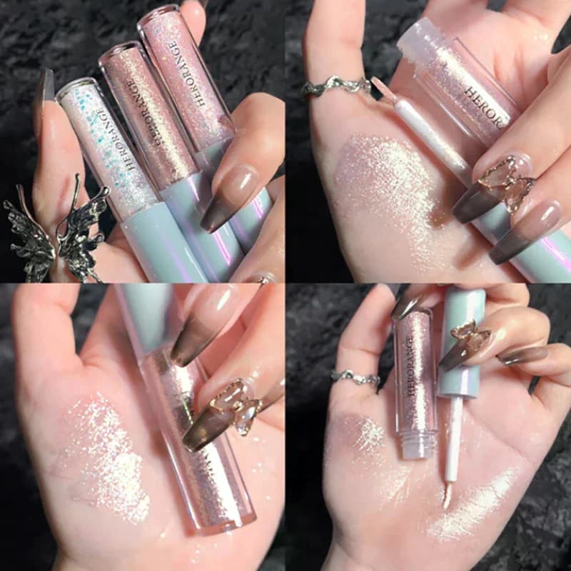 HERORANGE Glitter Evidence Liquid Eyeliner Eyeliner Durable Waterproof Shimmer and Shine Eye Silkworm Matita Beauty Tool