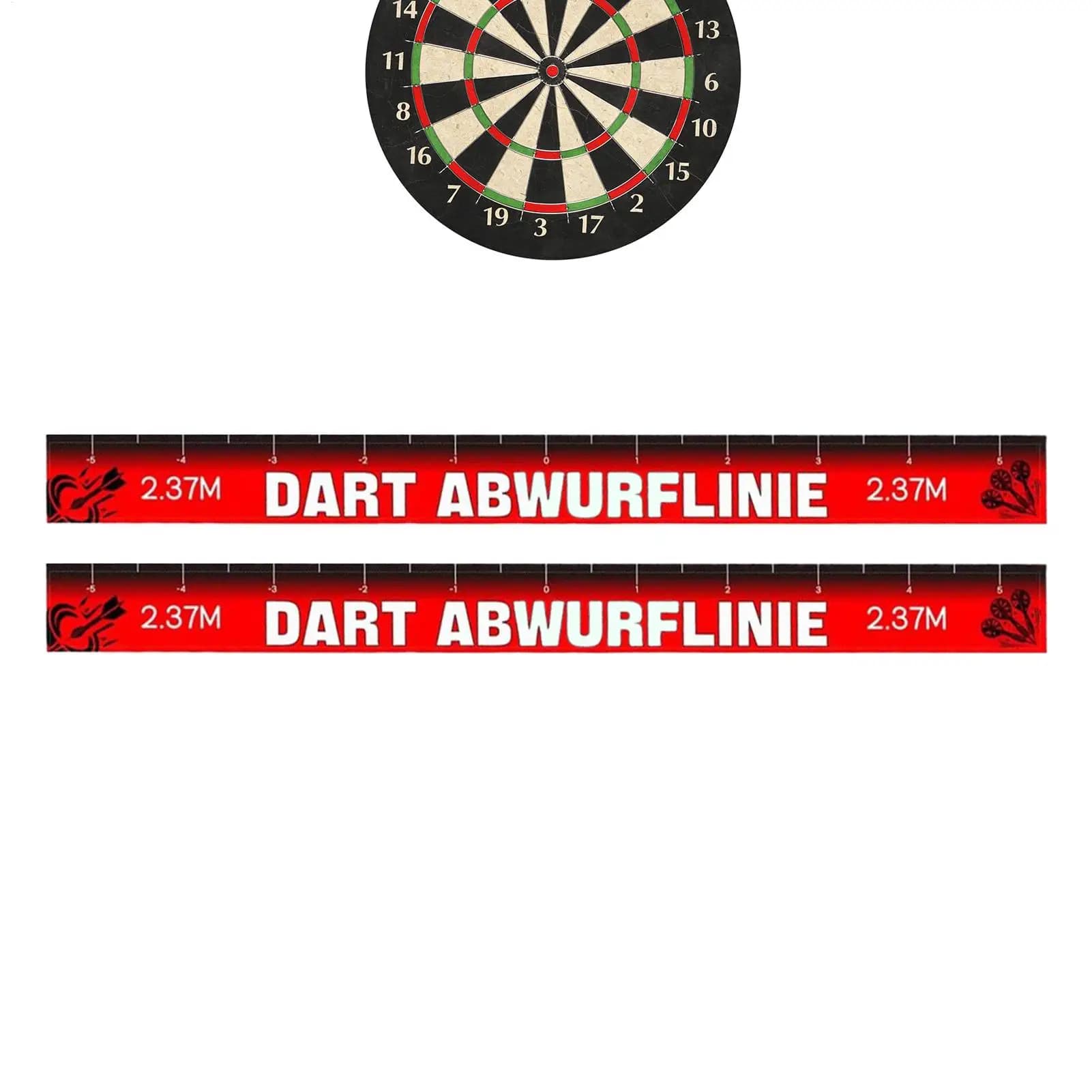2 Pezzi Segnalatore di Linea per Freccette, Adesivo da Pavimento Riposizionabile, Accessori per Freccette per Bar, Garage, Ufficio, Sala Giochi