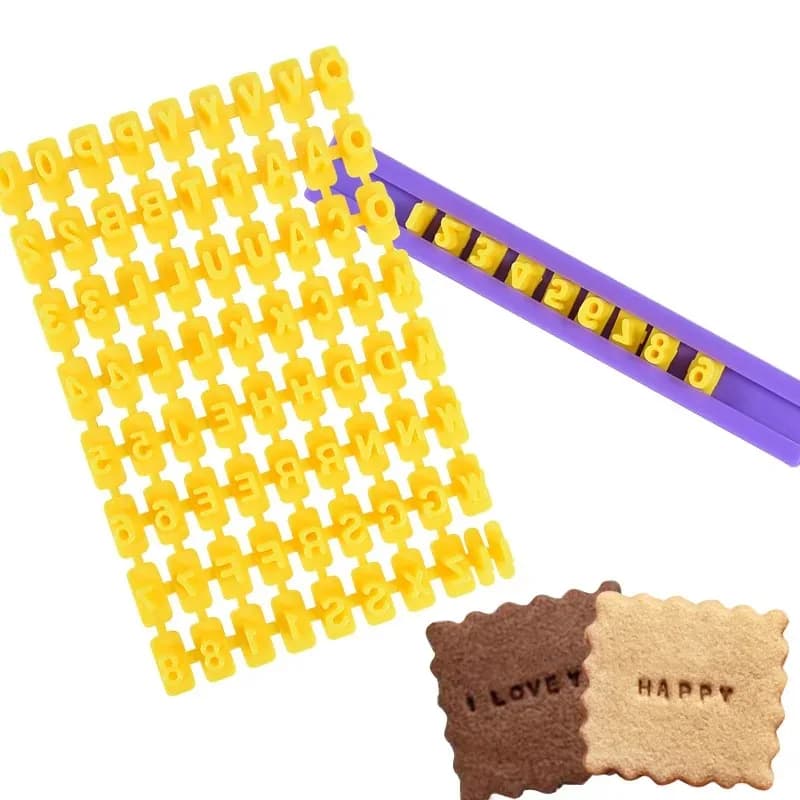 72pcs/Set Alphabet Number Symbols Letter Clay Stamp Impress Embosser Set Cookie Press Stamps Print Name Ceramic Pottery Tools