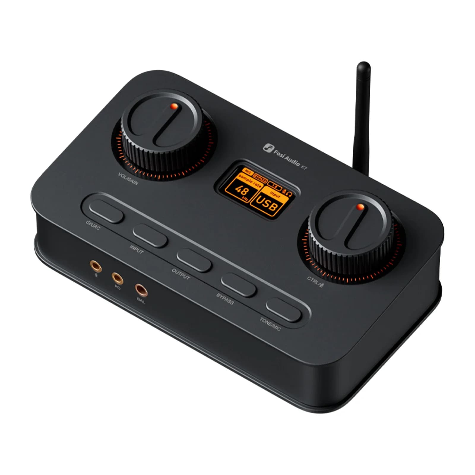 Fosi K7 HiFi DAC Headphone Amplifier with AKM4493ESQ Chip PCM 384kHz/32Bit DSD256 Mic Input USB Audio for Gaming