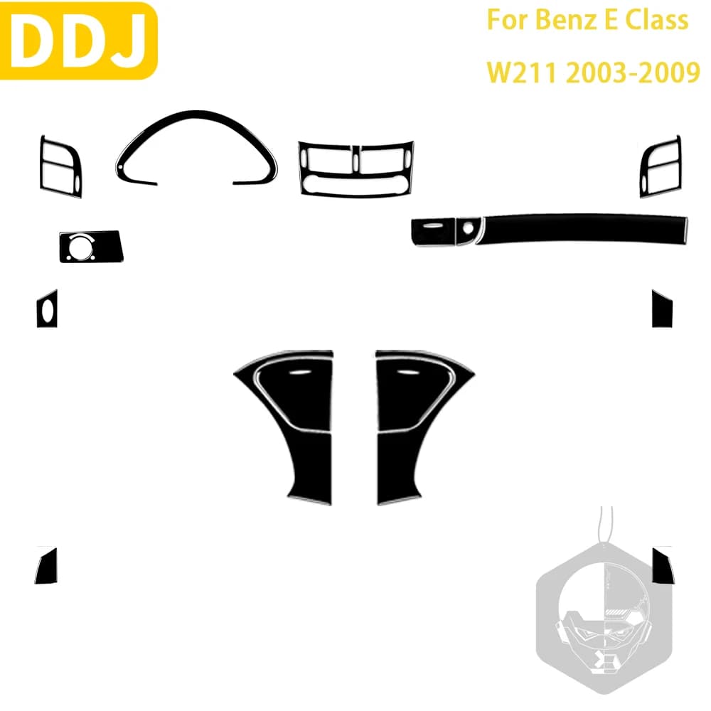Per Benz classe E W211 2003-2009 accessori Car Black Interior Gauge tachimetro presa d'aria Trim Sticker decorazione in plastica