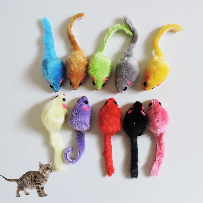 5 pezzi peloso peluche giocattolo per gatti morbido solido mouse interattivo giocattoli per gatti divertenti gattini animali domestici che giocano a graffi gioco di addestramento forniture di gioco