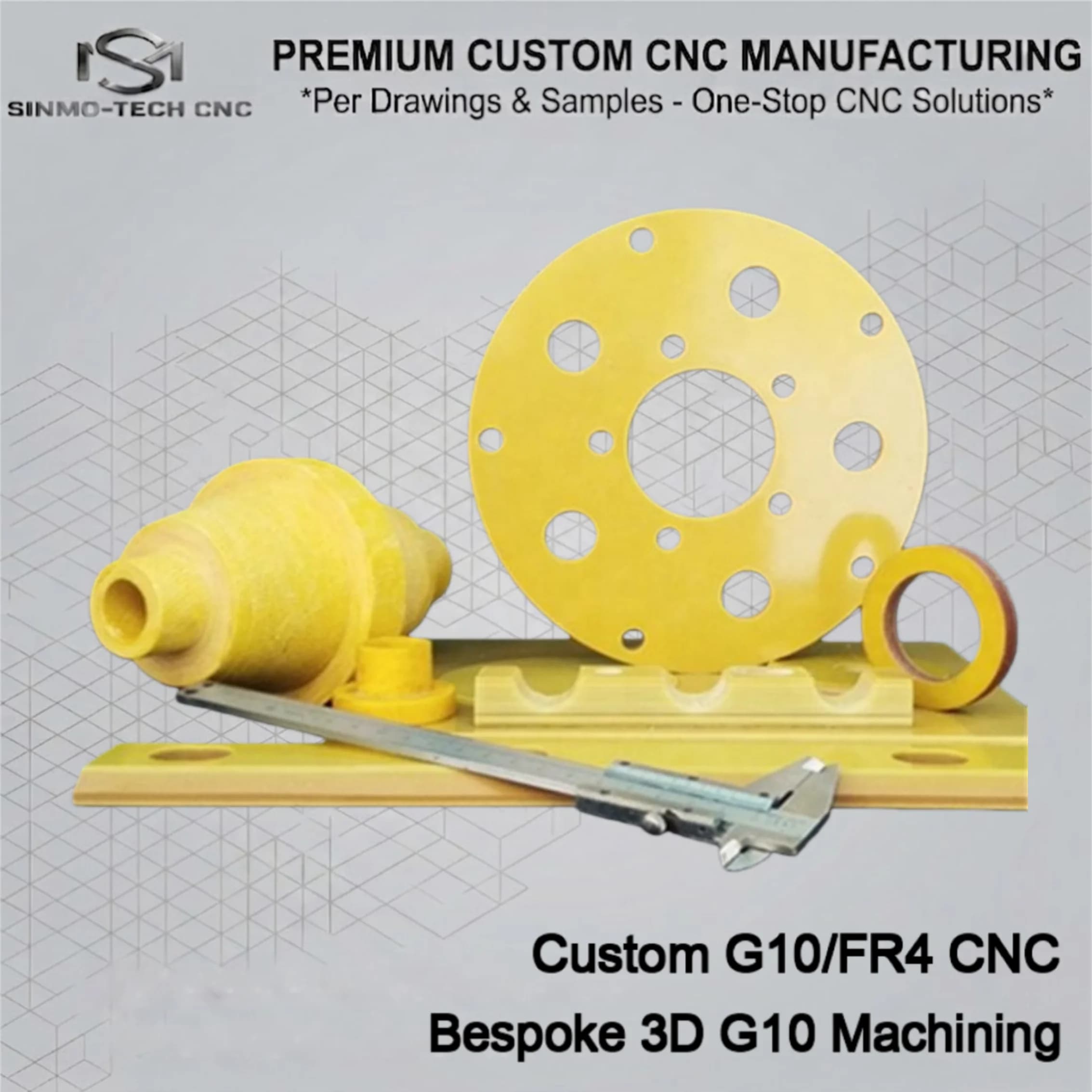 High Precision CNC Machining G10 FR4 Epoxy Glass Board Custom Insulator Spacer Plate Mechanical Component Service 1pc