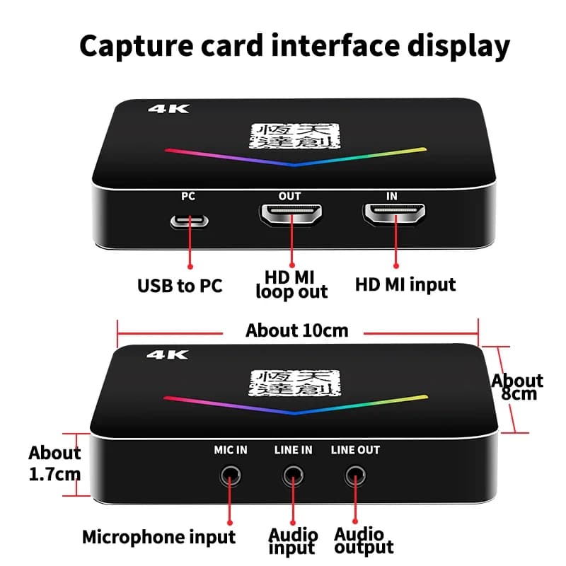 Nuova scheda di acquisizione esterna USB 3.0 ad alta definizione con ingresso HDMI per streaming live di giochi e acquisizione video 4K a 60FPS