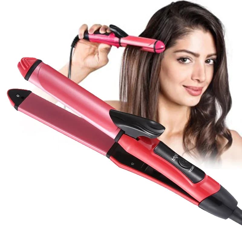 Hair and curler plate 2 in 1, ceramic flat iron, curling irons, styling tools for smooth and cured hair care