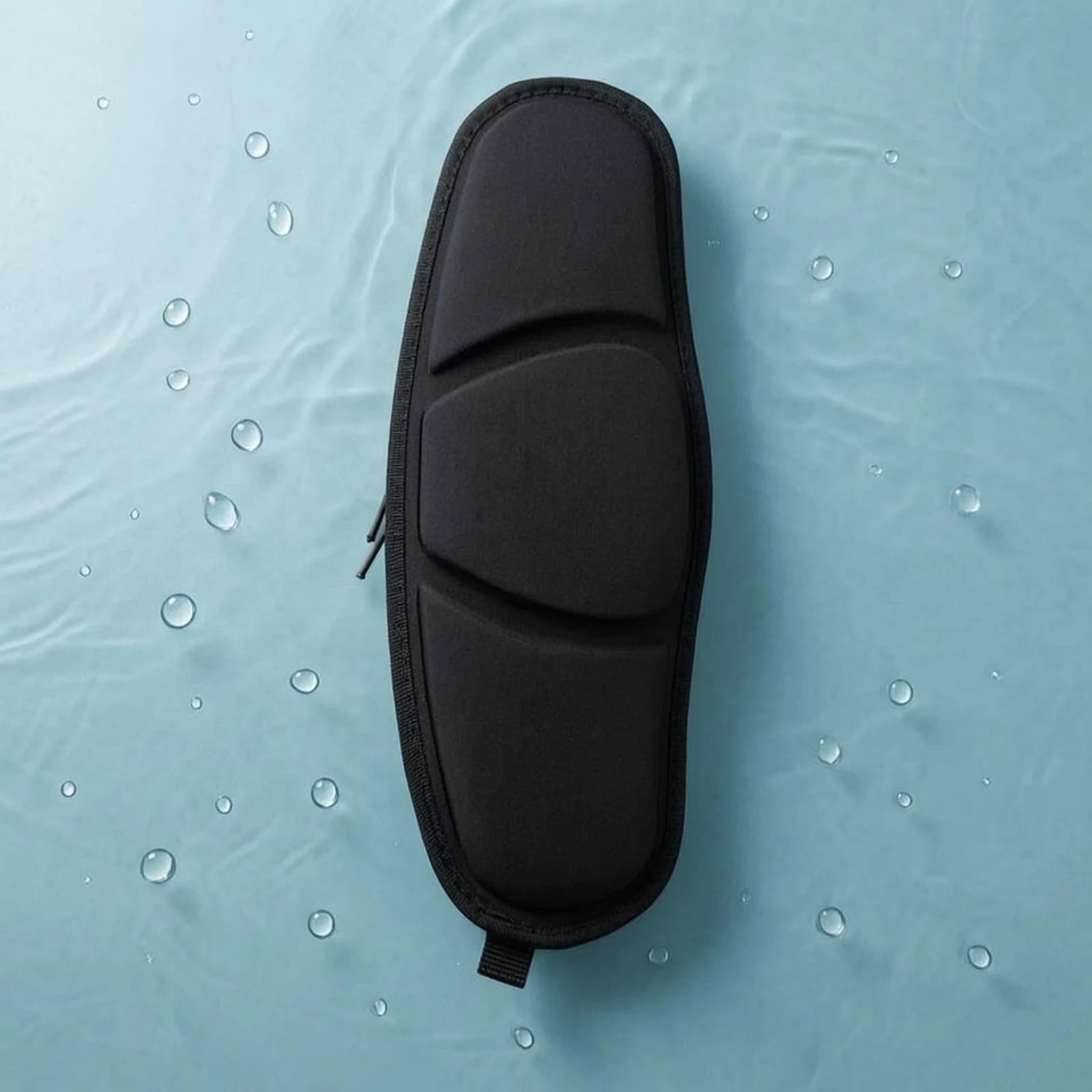 Kayak Seat Cushion Textile-Covered Paddle Boat Seat Cushion Watercraft Gear Black Adjustable Straps