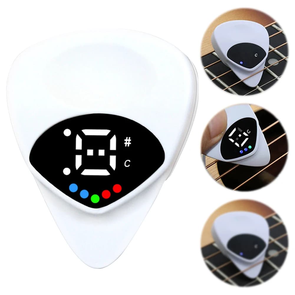 2 in 1 Guitar Picks Tuner Digital Electronic Tuner Acoustic Guitar Tuner for Acoustic Guitars & Electric Guitars