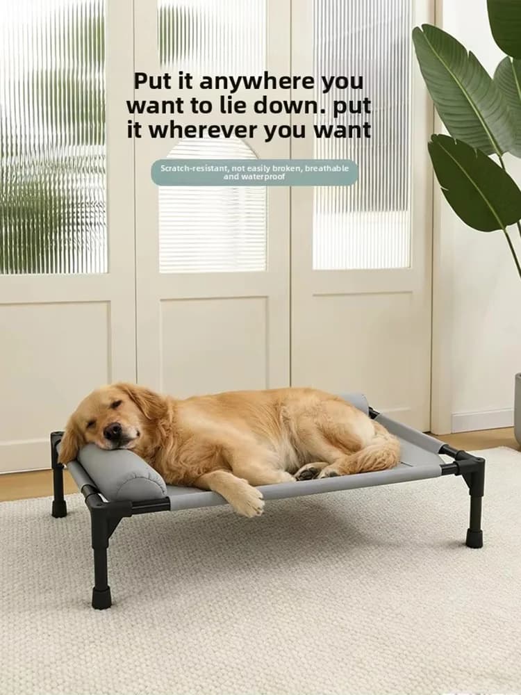 Elevated Cooling Pet Cot Breathable Mesh Bed With Pillow Pad Moisture Proof Four Seasons Universal Indoor Sleeping For Dogs Cats