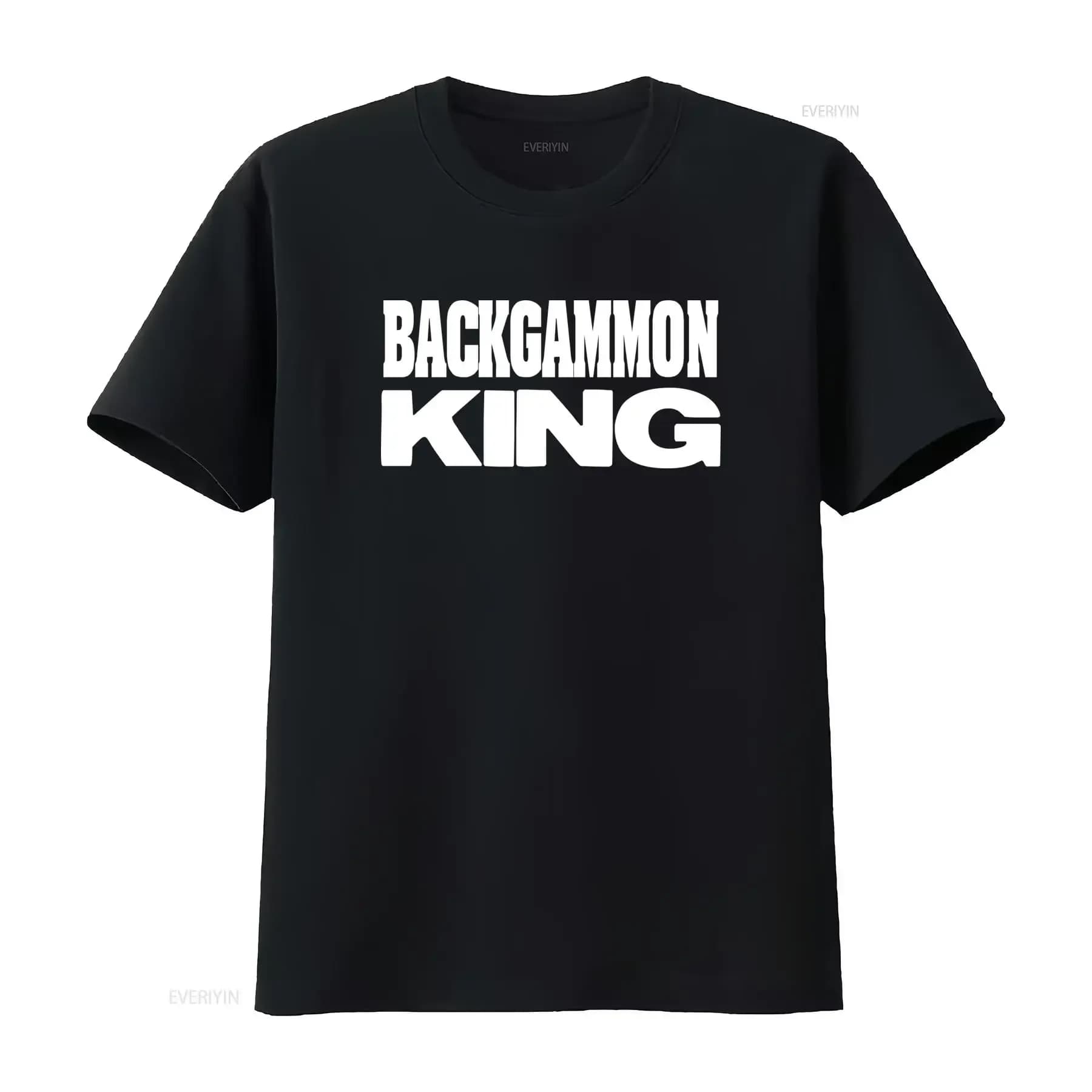 Streetwear Black White Backgammon King Bold Slogan Print Casual T Shirt vintage Washed Soft streetwear designer clothes Unisex