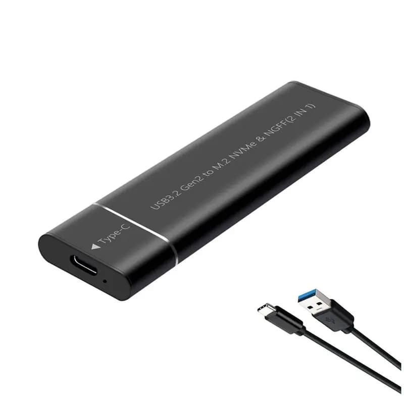 AA84 M.2 Nvme SATA SSD Enclosure Adapter M.2 To USB 3.2 Type C External Hard Disk Box 10Gbps Dual Protocol M.2 SSD Case