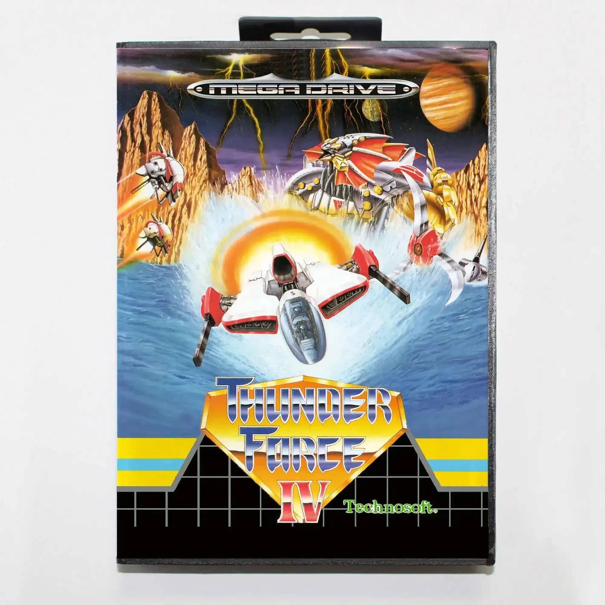 Scheda di gioco Thunder Force 4 MD con scatola EUR per sistema Sega Megadrive Genesis a 16 bit