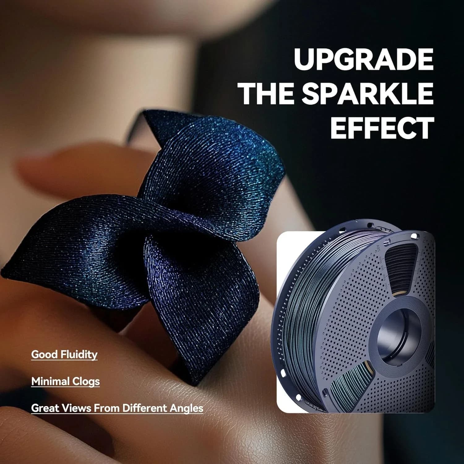 JAYO 3*1.1KG Galaxy PLA 3D Printer Filament 1.75MM Sparkle Glitter PLA Chameleon Changing Colors 3D Printing PLA Filament for 3D