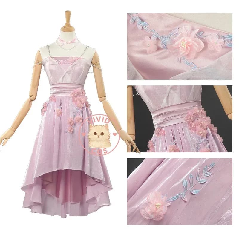 Deep Space Love Game Costume Cosplay Fiore rosa Bellissimo vestito Moda RPG Abbigliamento per donne adulte Comic Con Pochi; 3'f, 6;t.8'