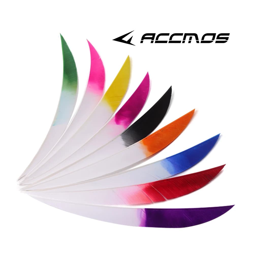 12/36/50pcs Nuovo ACCMOS 5 pollici Tacchino Piuma Tiro con l'arco Bersaglio Piuma Naturale Vera Piuma Tiro con l'arco Arco e Freccia Accessori FAI DA TE