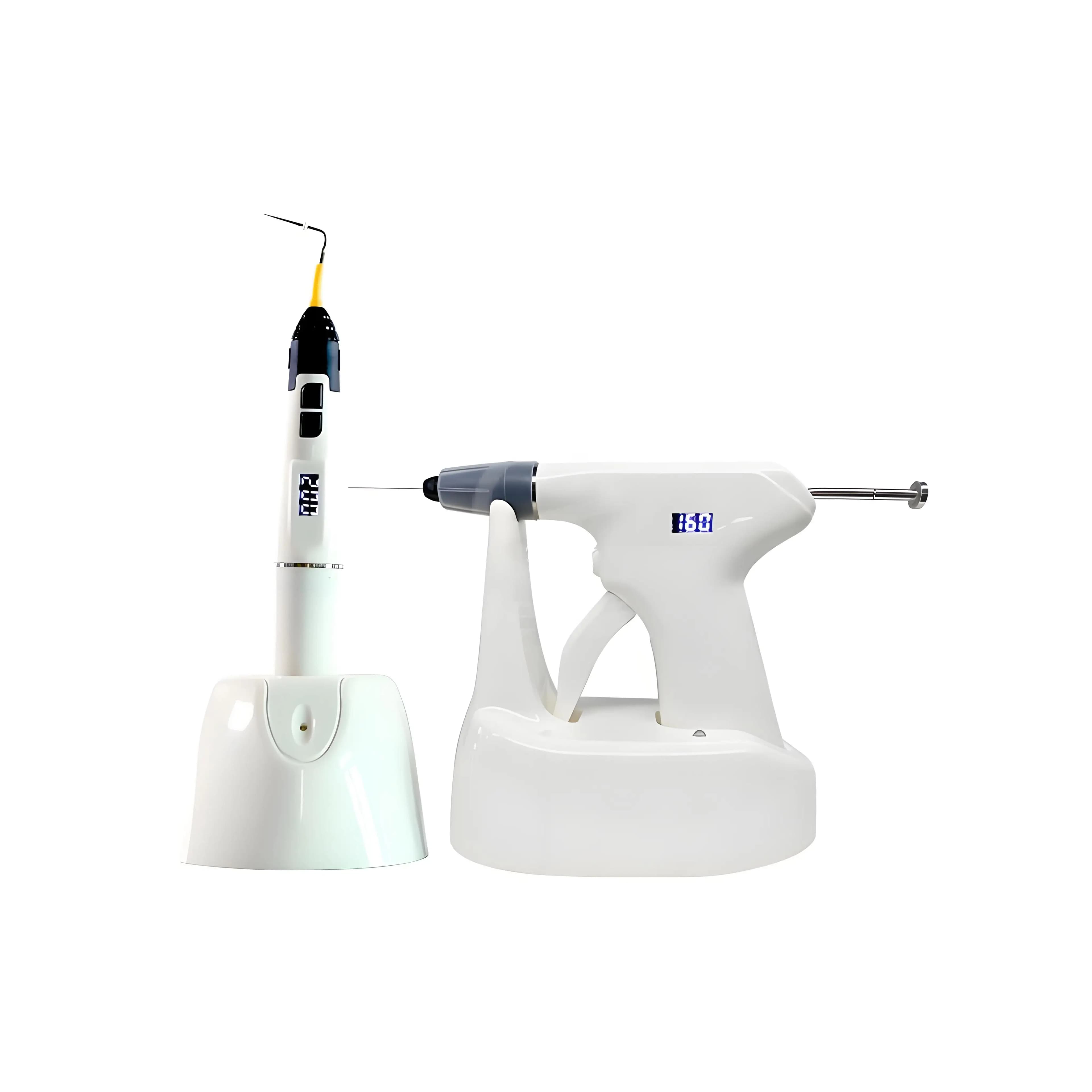 Nuovo Dentale 2 in 1 Cordless Senza Fili Percha Gutta 2 in 1 Pistola Punta Della Penna Riscaldamento Plugger Ago Endodonzia Sistema di Otturazione Radice Set