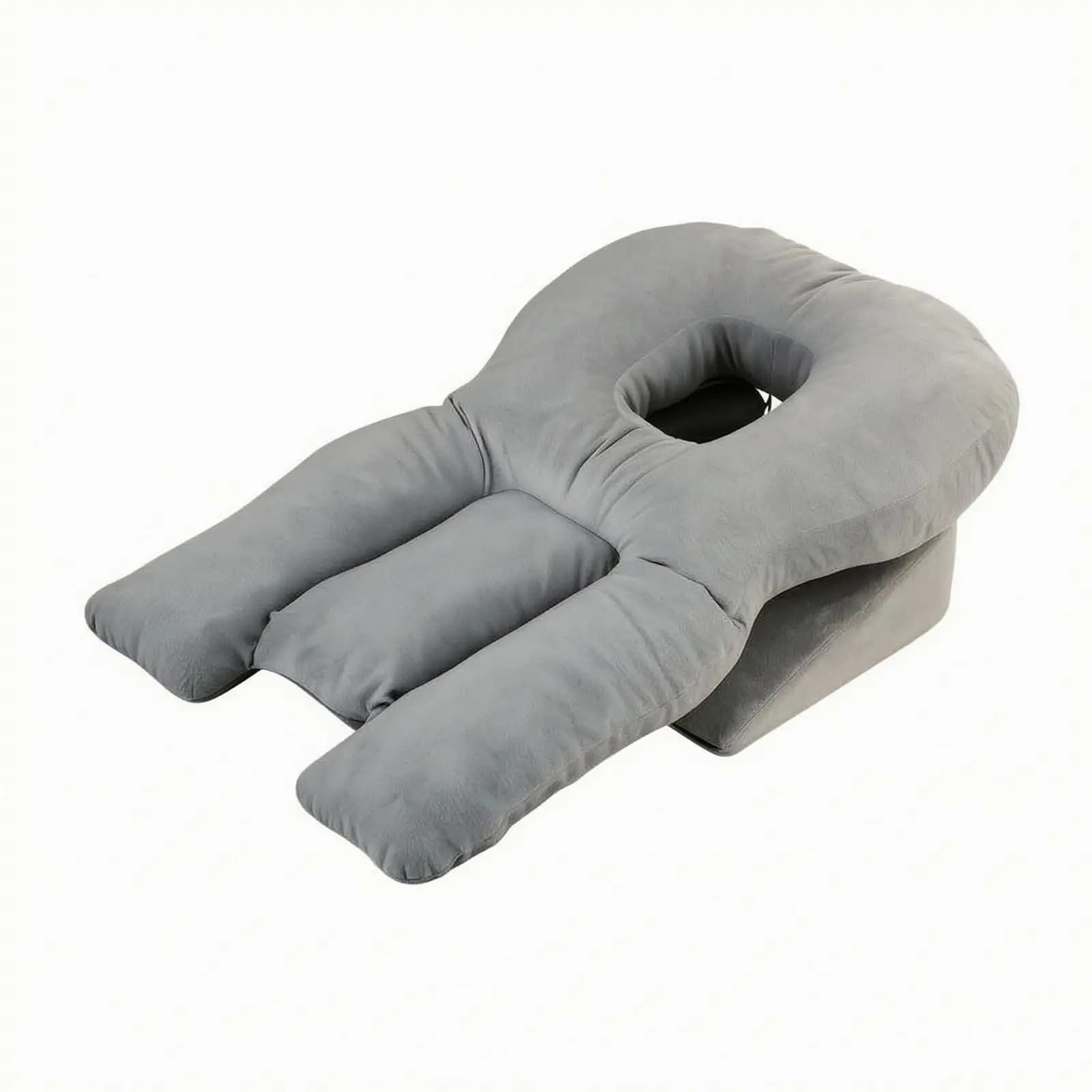 Face Down Side Sleeper Pillow with Arm Hole for Prone Resting Comfortable PP Cotton Fill Travel Nap Support