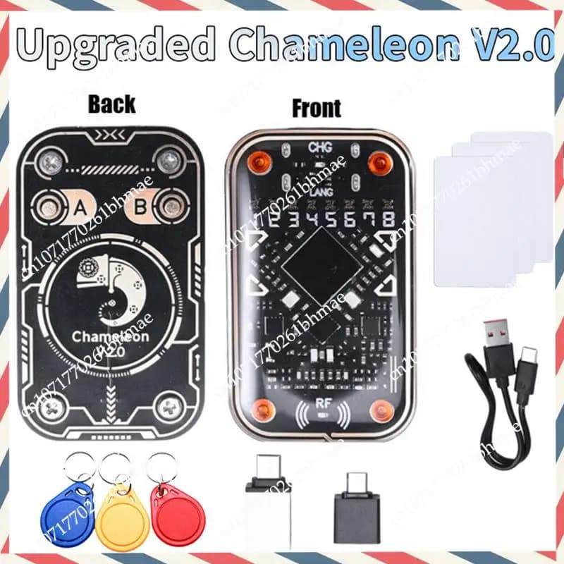 -A21Z Emulatore lettore di chip intelligente Chameleon Ultra V2.0 RFID 125Khz 13,56Mhz Decodifica scheda Duplicatore NFC + Portachiavi 3XCUID/Scheda UID