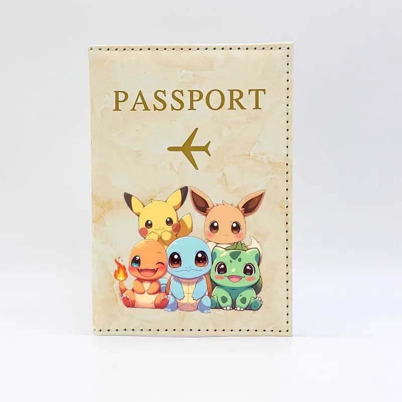 Custodia per Passaporto Pokemon Airplane, Portafoglio Carino Pikachu, Porta Carte di Credito e Documenti, Accessori Protettivi da Viaggio, Regalo