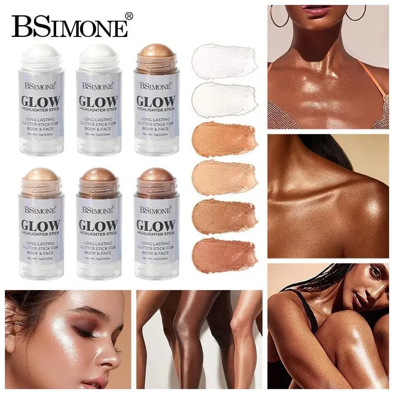 BSIMONE Highlighter Bar 3D Illuminante Viso Cosmetico Contorno Viso Bronzer Shimmer Stick Illuminante Correttore Crema Strumento Trucco