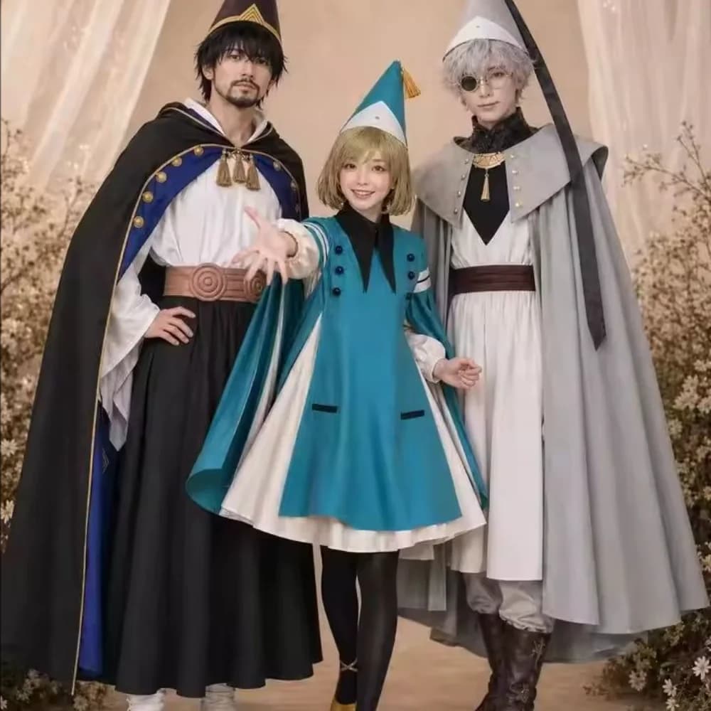 Anime Witch Hat Atelier Character Qifrey Cosplay Costume Magician Robe Cloak Belt With Pointed Hat Complete Suit For Masquerade