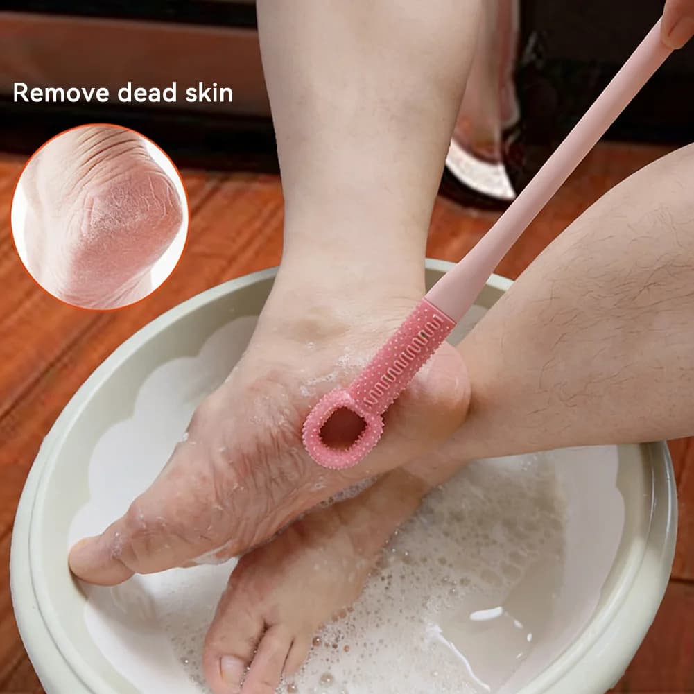 Foot Scrubber Brush For Shower Long Handled Bath Shower Mobility Aid For Foot Toe Cleaning Daily Shower Foot Brush Household