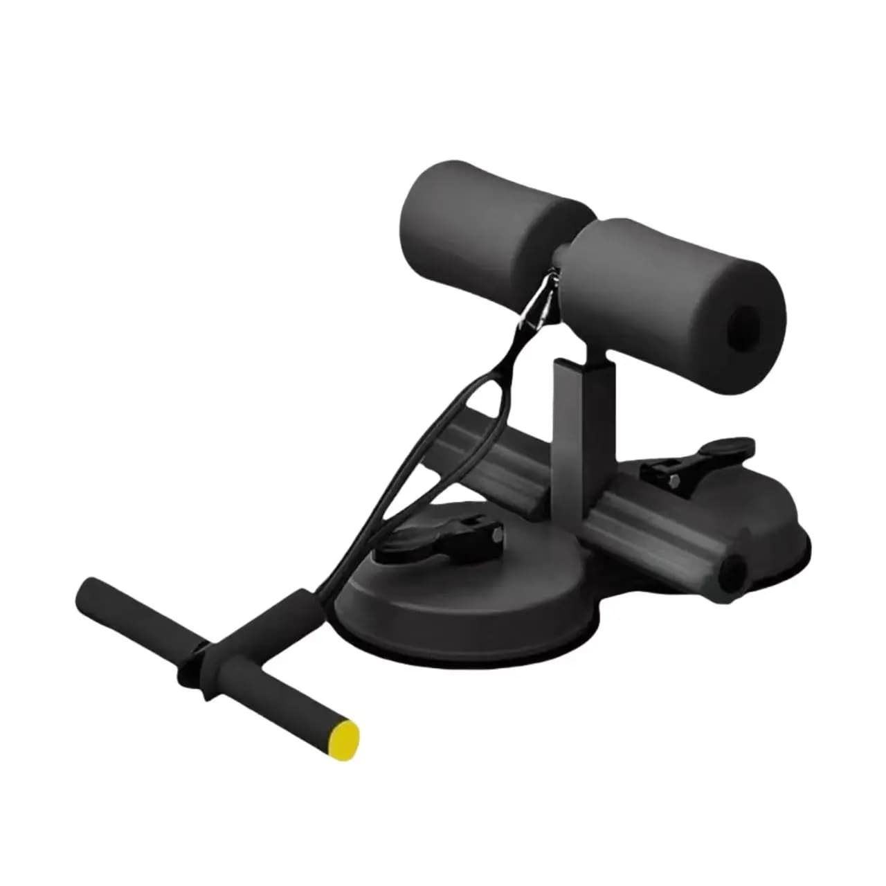 Adjustable sit-up bar with suction cup and latex resistance band for abdominal and core fitness, made of foam