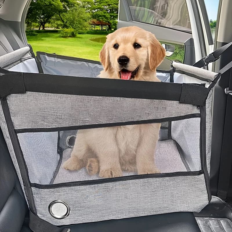 1 coprisedile universale per auto per cani e gatti, protezione antiscivolo per sedile posteriore con finestre in rete, stile amaca resistente