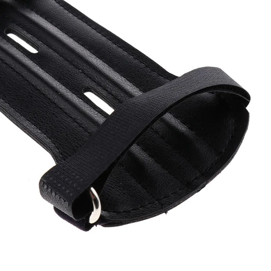 Adjustable Archery Arm Guard Wrist Protector Lightweight PU Leather Gear for Target Archery Bow and Arrow Hunting