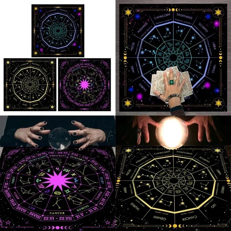 50/60/75cm quadrato flanella tarocchi altare panno gioco da tavolo astrologia Oracles Pad copritavolo tappetino carta divinazione tovaglia