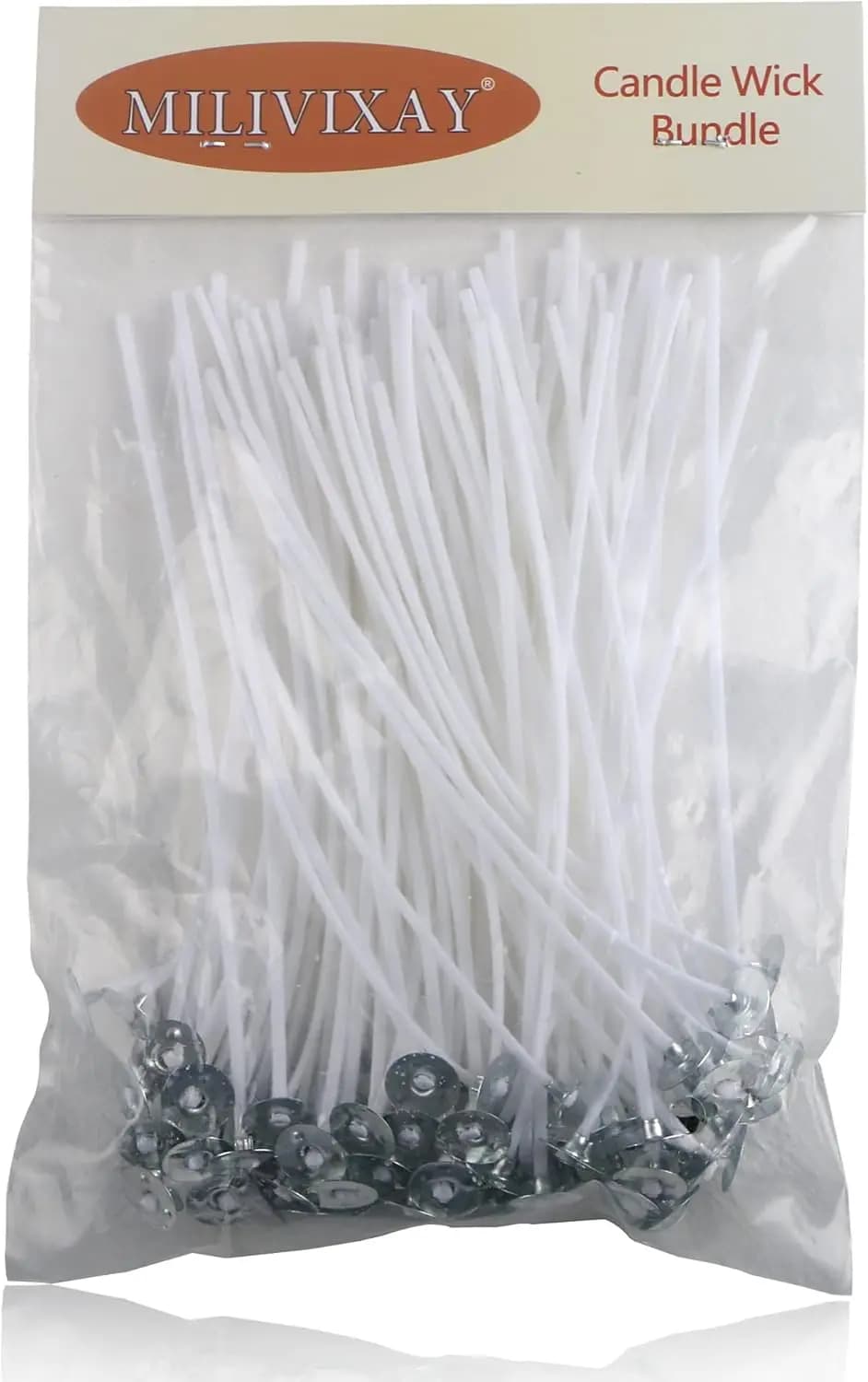 100 stoppini per candele pre-cerati da 6 pollici per la creazione di candele, a bassa emissione di fumo, adatti per cera di soia, paraffina, cera d'api