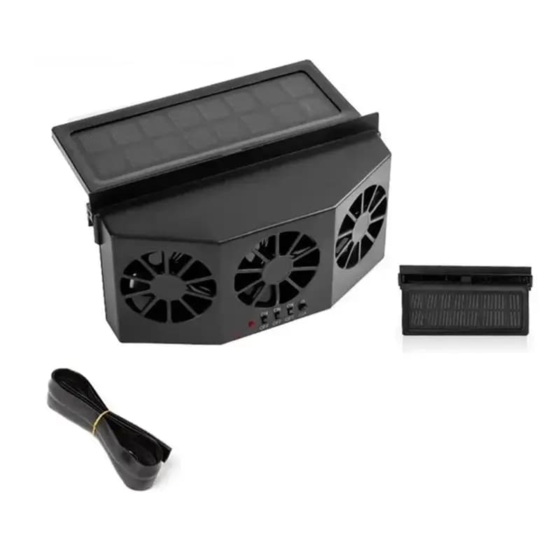 Ventilatore solare per auto A76T-3, raffreddatore elettrico per auto, purificatore d'aria per sedili anteriori e posteriori, radiatore di ricarica per veicoli.