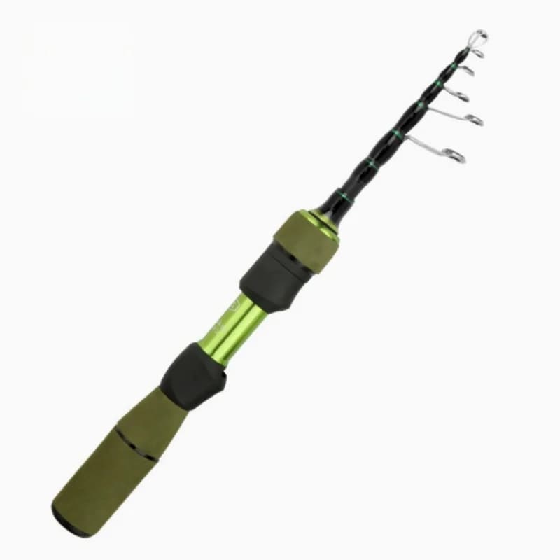 Canna da Pesca Telescopica in Carbonio Ultra Leggera 1.5-1.8 Metri, Portatile e Comoda da Trasportare
