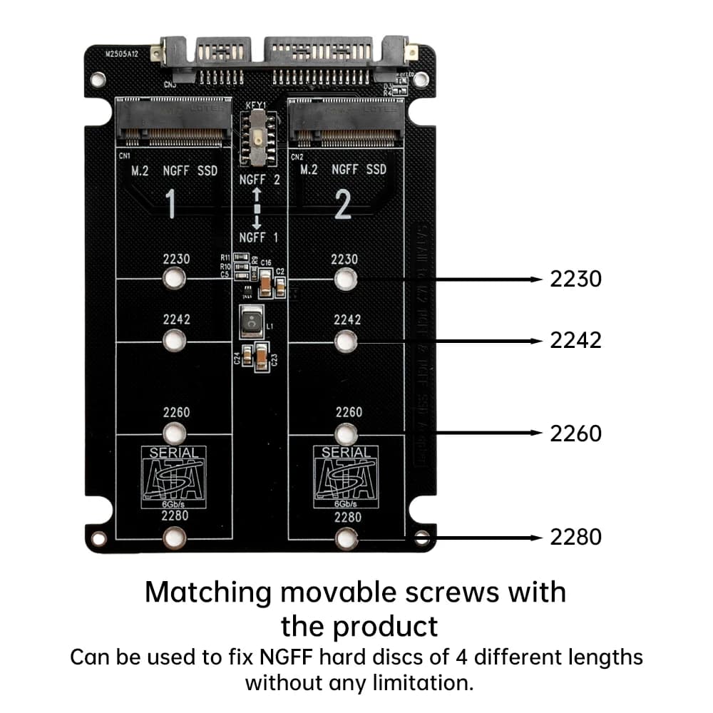 M.2 Converting Solid-state SSD to Sata3 External Hard Disk Box Ngff Msata to Serial Port Conversion Card Dual-use Two-in-One