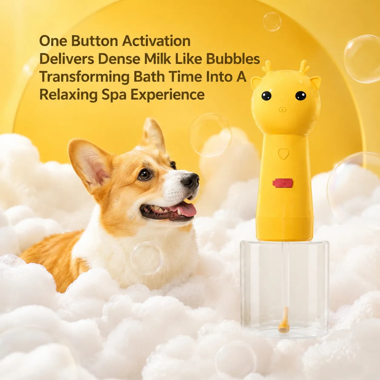 Electric Pet Bath Foam Dispenser 1500mAh Rechargeable Dog Cat Shampoo Cleaning Tool Massage Shower Grooming Device Portable Use