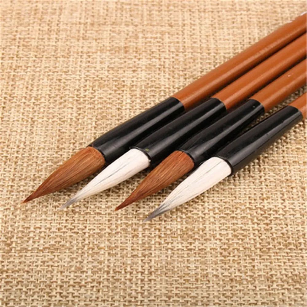6pcs/Set Painting Brush Bamboo Wolf's Hair Practice Writing Brush Traditional Chinese Calligraphy Writing Brush