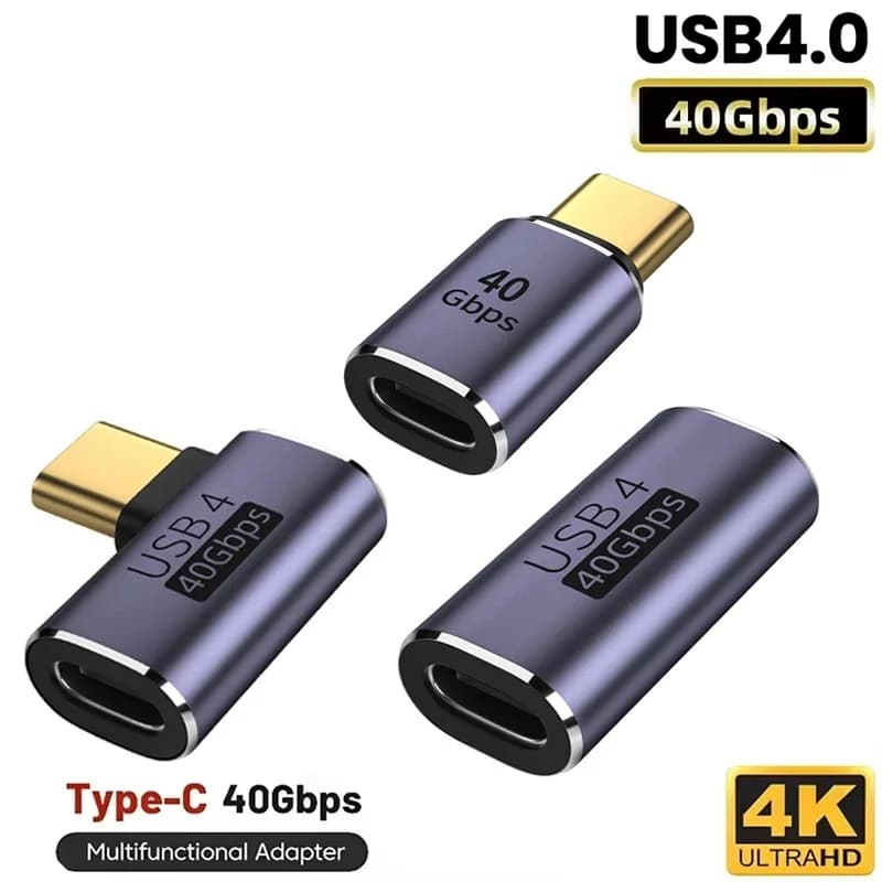 240W USB C Male to Female Adapter 40Gbps 90 Degree U Shape Type C Male to Female Connector For Thunderbolt MacBook Laptop Tablet