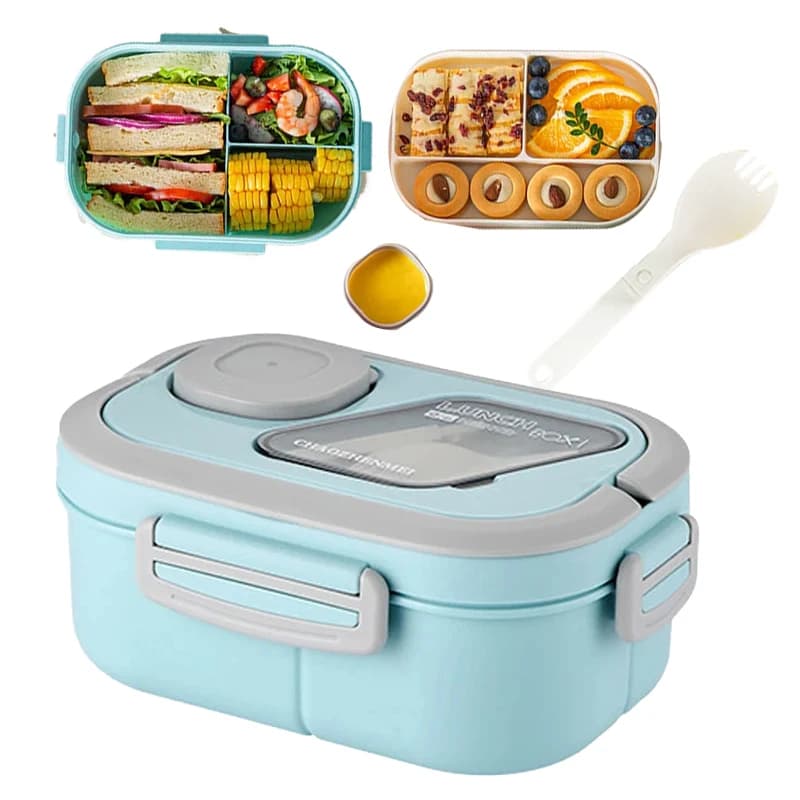 Contenitore per il pranzo portatile Scomparto Paglia di grano Bento Maniglia per il trasporto Contenitori per stoviglie riutilizzabili Contenitori per alimenti per snack per pasti
