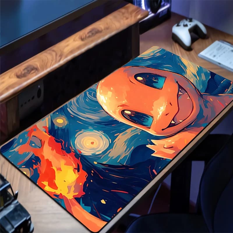 Tappetino per Mouse da Gaming Esteso con Bordi Cuciti P-Pokemons P-Pikachus, Tappetino da Scrivania con Base Antiscivolo, Tappetino per Tastiera del Computer