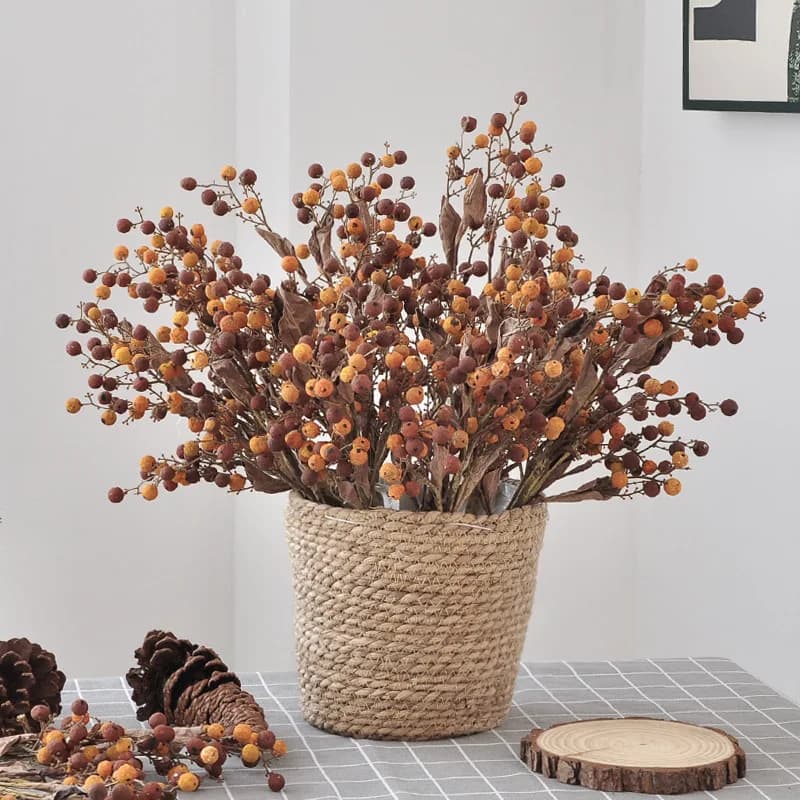 40 cm autunno agrifoglio bouquet di frutta fiore artificiale fiore secco europeo soggiorno casa luce modello di lusso camera decorativa