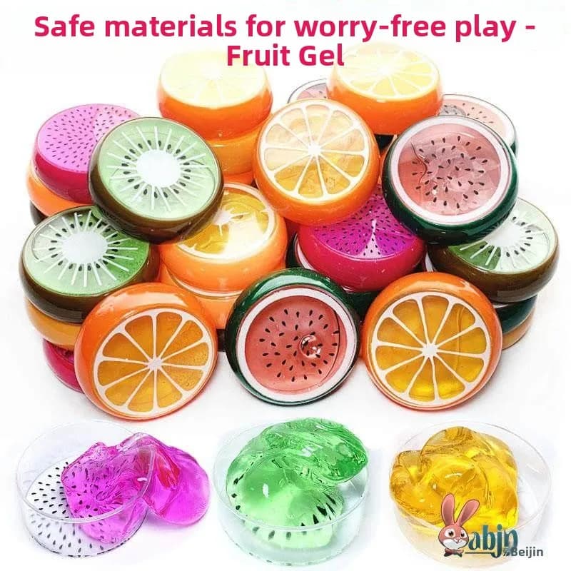 Set di Slime Sicuro e Non Tossico per Bambine, Kit di Slime Cristallino, Gelatina, Frutta, Colla Gonfiabile, Non Appiccicoso, per Artisti e Collezionisti