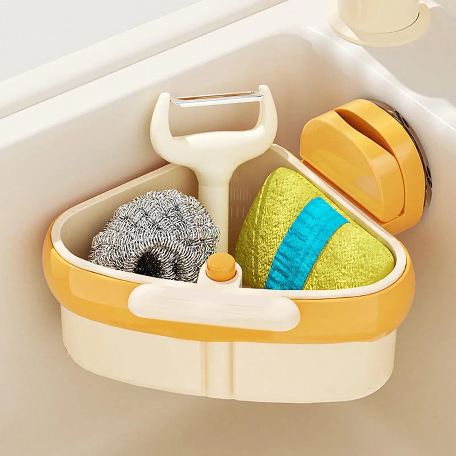 Lavello angolare Filtro Ventosa Lavello Filtro Cestello per rifiuti alimentari Ventosa Lavello Angolo Rack Lavelli Spazzatura Raccoglitore rifiuti