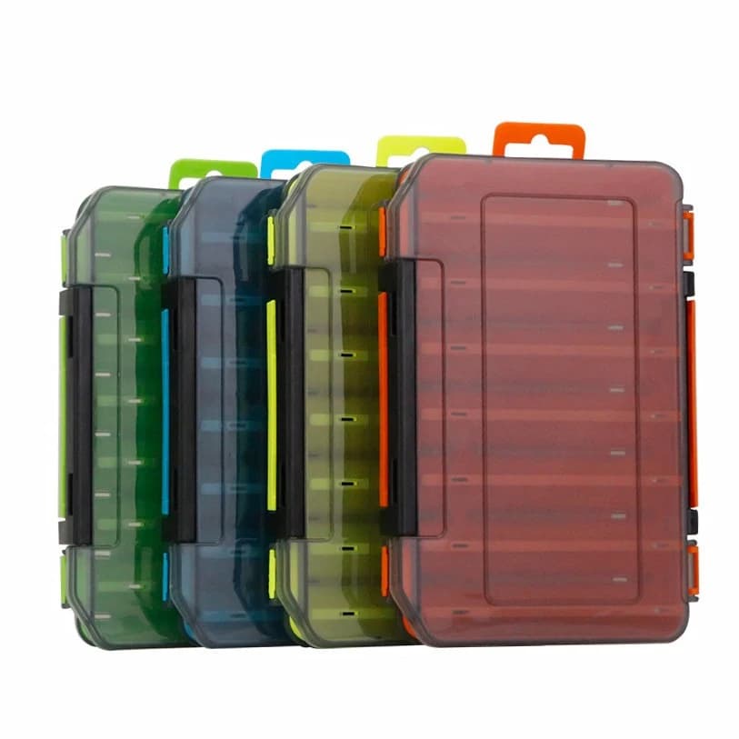 JINGYU 5PCS Double Sided Fishing Lure Box Portable Tackle Storage Case for Minnow Baits Hooks Lure Fishing Accessories