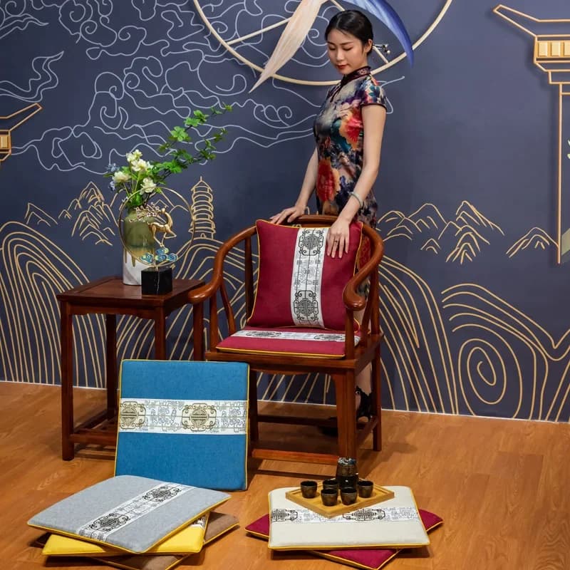 Chinese Furniture Decorative Cushions Solid Wood Chair Cushion Tatami Floor Meditation Cushion Terrace Decoration Seat Cushions