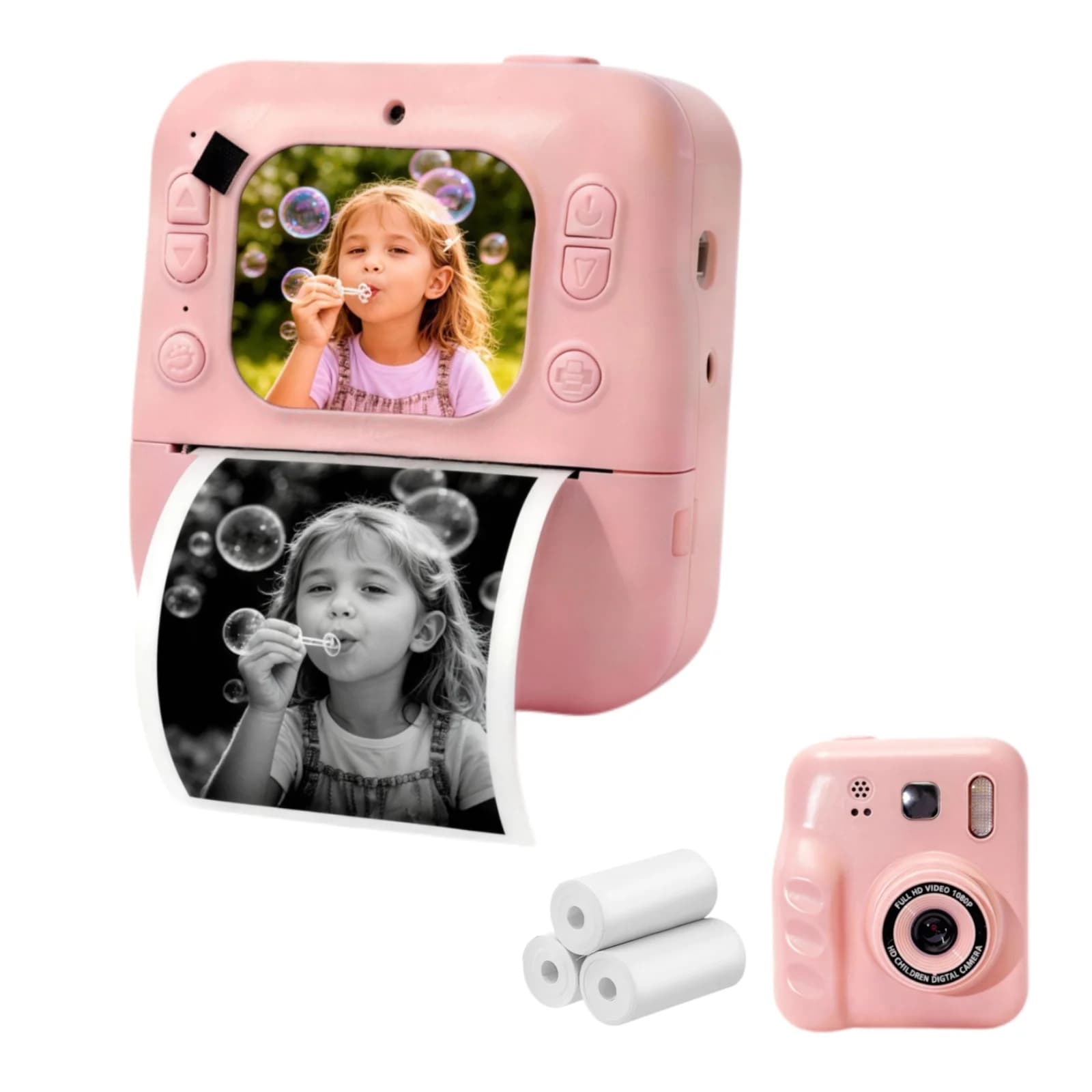 Fotocamera Termica per Bambini, Scatta Foto e Registra Video, Mini Giocattolo Educativo Portatile per Studenti/Fotocamera Polaroid, Stampa Istantanea, Doppia Fotocamera ad Alta Definizione, Regalo per Bambini, Piccola Fotocamera SLR/Stampa Termica Senza Inchiostro