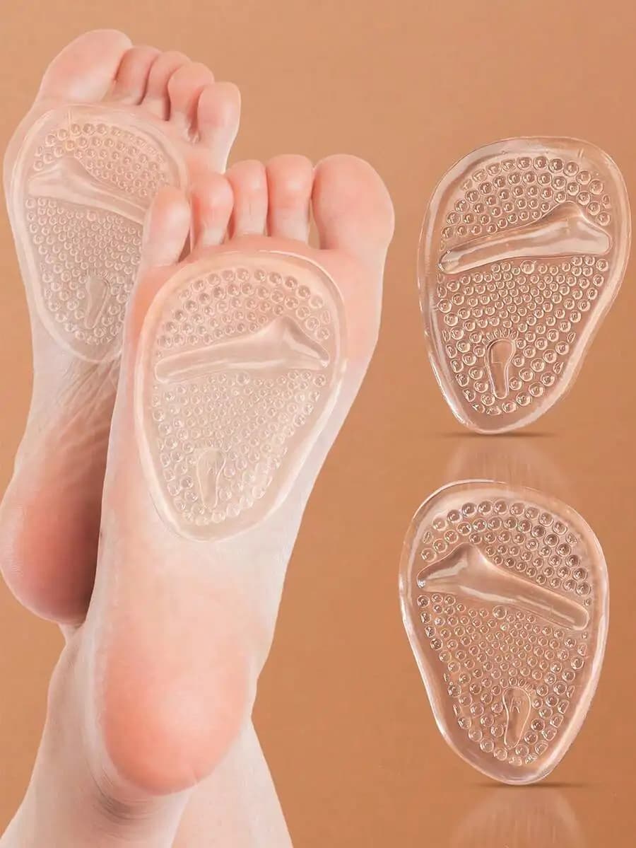 Cuscinetti metatarsali in silicone per donna, inserti per tallone, cuscinetti per l'arco plantare, taglia unica, trasparenti