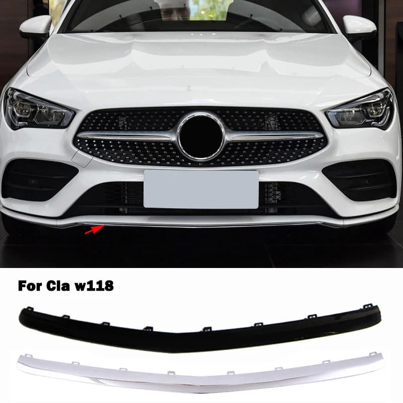 A1188856302 Front Bumper Lip Chrome Trim Chromium Styling For Mercedes Benz CLA W118 C118 CLA260 CLA180d CLA200 Spoiler Diffuser